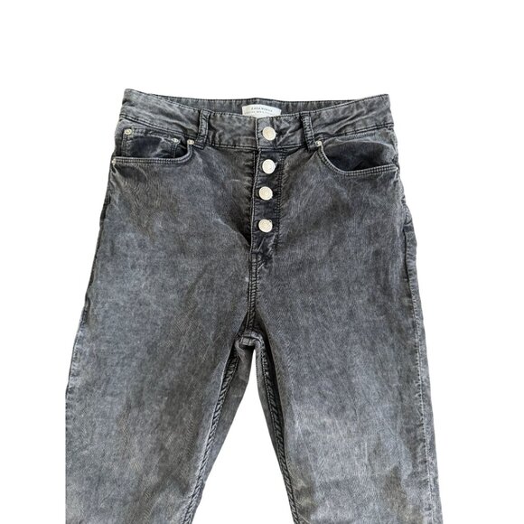 ZARA Gray Corduroy Skinny Jeans Pants Size US 6 - Picture 7 of 9